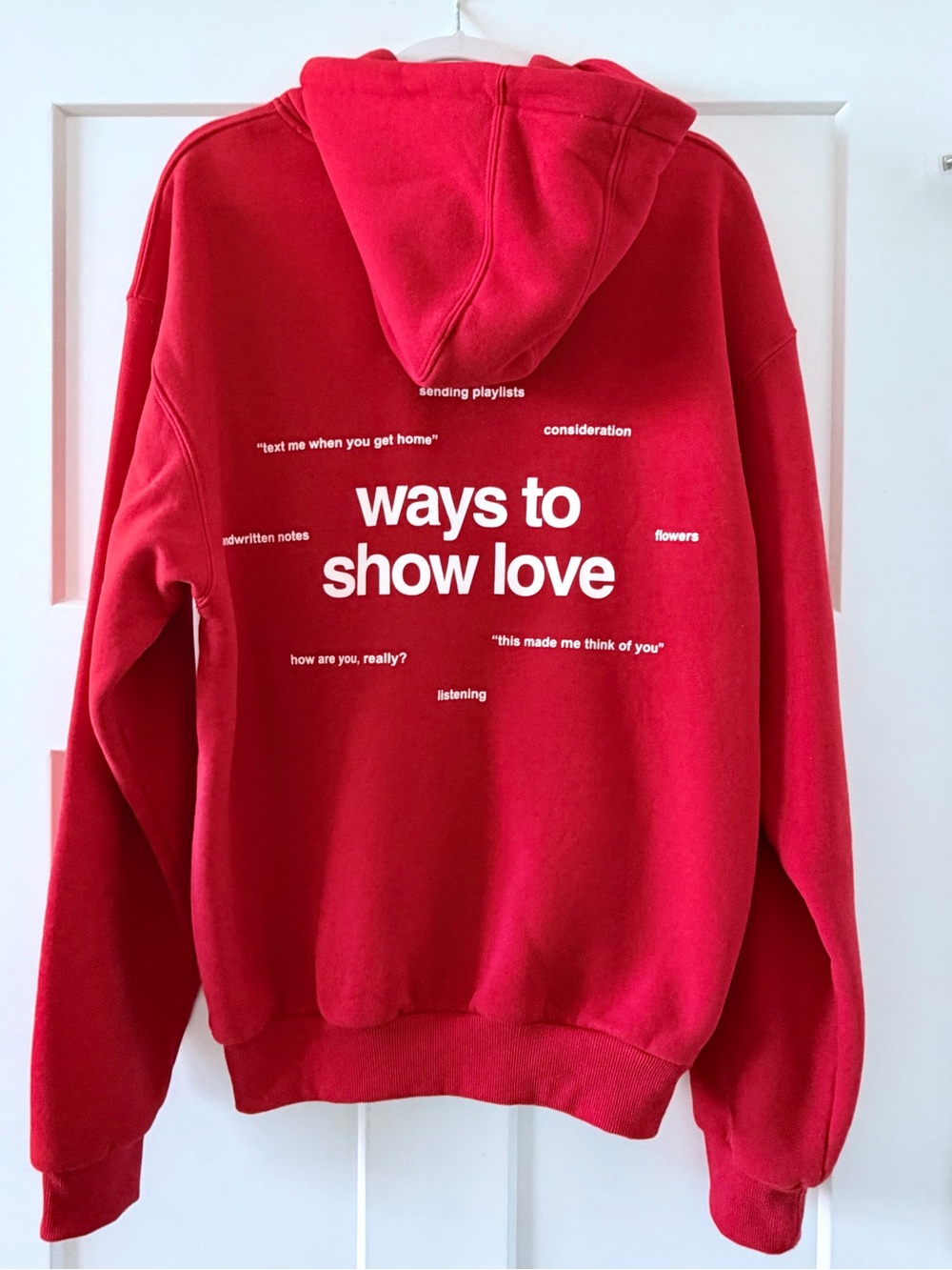 Comfrt Love Special-Edition Oversized Hoodie Red Crimson Size Small Never Worn - Picture 2 of 6